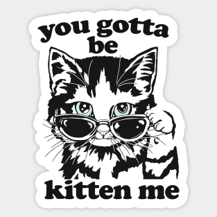 You Gotta Be Kitten Me Shirt, Funny Cat Shirt, Cat With Sunglasses shirt, Kitten With Sunglasses Tee, Cat Tshirt Gifts Sticker